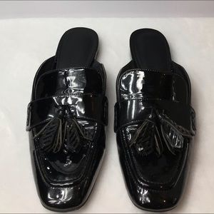 Nine West - Patent Black Leather Slip On Flats